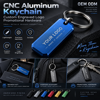 Accessoire porte-clés en aluminium CNC de précision avec logo gravé sur mesure pour matériel promotionnel