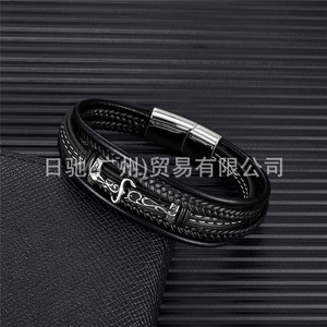 Pulsera Multicapa de Cuero Hecha a Mano con Colgante de Hacha de Acero Inoxidable, Joyería Vikinga Nórdica para Hombre, Regalo, 19CM 21CM 23CM - Product Image 3