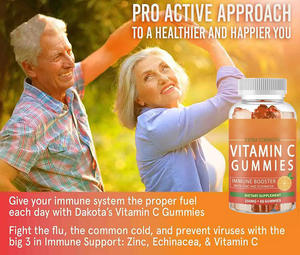 Bonbons gélifiés à la vitamine C au goût de menthe et d'orange acidulée, bonbons durs infusés aux fruits, enrobés, 60 unités, emballés en bouteille, en stock - Product Image 2