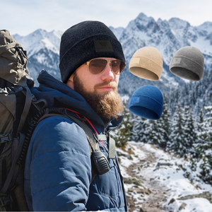 WRELS High Quality 100% Merino Wool Winter Outdoor Knitted Adjustable Cycling Beanie Hat Cold Proof Warm Fashionable Cartoon - Product Image 3