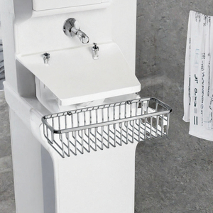 Étagère d'angle de douche murale en acier inoxydable avec panier en fil métallique pour rangement de salle de bain - Product Image 3