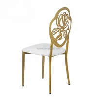 Chaises empilables en acier inoxydable doré à dossier rond pour événements, banquets, fêtes, mariages et salons – Vente en gros