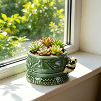 Pot Bunga Keramik Tekstur Anyaman Gaya Rotan Vintage Ramah Lingkungan Tahan Lama Ukuran Besar untuk Balkon Dekorasi Taman Rustic