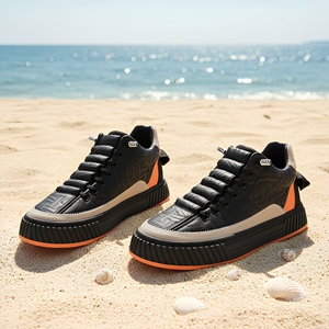 รองเท้าวิ่งผู้ชายรุ่นใหม่ รองเท้าผ้าใบแบบสวม ดีไซน์เฉพาะตัว คุณภาพสูง ระบายอากาศได้ดี ผ้าฝ้ายสีเขียวอมฟ้า แฟชั่นฤดูใบไม้ร่วง - Product Image 1