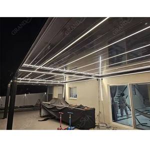 <span class=keywords><strong>Pergola</strong></span> bioclimatique motorisée en aluminium <span class=keywords><strong>5x4</strong></span> avec pare-soleil rétractable pour balcon et usage extérieur, design moderne - Product Image 5