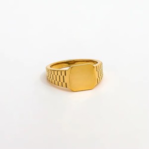 Bague de fiançailles carrée en acier inoxydable plaqué or 18 carats pour femme, gravée sur mesure, modèle <span class=keywords><strong>Atila</strong></span>, bijoux tendance en gros - Product Image 6