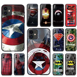 Özel Telefon Kilifi XX-erkek süper yarasa demir örümcek amerika adam kaptan Marvel karakter kahramanlar Telefon kılıfı için özel Logo iPhone