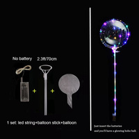Ballons à bulles transparents avec lumière LED en forme de fleur, cœur, étoile, ballons Bobo pour décorations de fête
