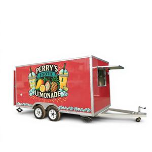 Remolque de Comida Móvil Cuadrado de Fibra de Vidrio para Venta Ambulante de Jugos, Dulces y Papas Fritas - Product Image 1