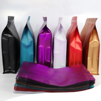 Pochette à fond plat refermable avec fenêtre et poignée, imprimée en héliogravure personnalisée |   Emballage refermable à soufflet latéral pour produits alimentaires
