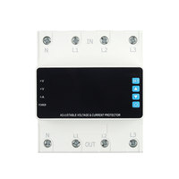DIY GO 63A 100A Sélecteur de phase triphasé 3P+N sur rail DIN, Relais de protection réglable contre les surtensions, les sous-tensions et les surintensités