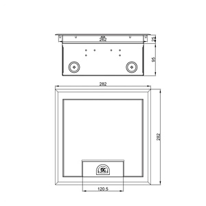 Boîte de prise de sol encastrée avec couvercle à fermeture douce et sortie de câble anti-poussière pour système de gestion des câbles - Product Image 5