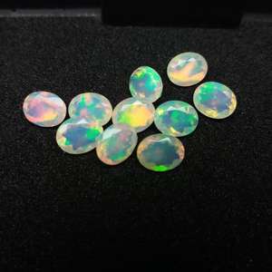 Piedras Preciosas Sueltas de Ópalo Blanco Etíope Welo Fire Sintético (Creado en Laboratorio) Facetado Ovalado de 8x10 mm, Certificado por Terceros, 1.65 Quilates - Product Image 5