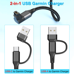 Câble de charge tressé USB C et USB A 2 en 1 de remplacement pour Garmin <span class=keywords><strong>Fenix</strong></span> 8 <span class=keywords><strong>7</strong></span> <span class=keywords><strong>7X</strong></span> <span class=keywords><strong>7</strong></span> Pro, Forerunner 965 745 645 265 255 - Product Image 6