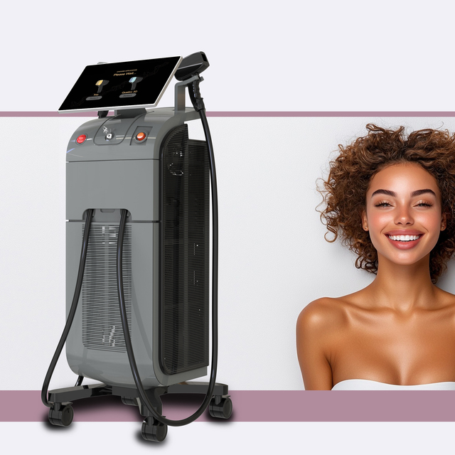 Weifang KM 3 Wavelength Diode Laser Hair Removal Machine with 1200w Power Double Handle Hair Removal Device
