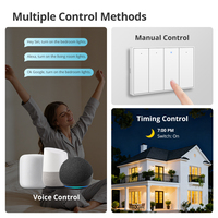 Interruptor de Luz de Pared Zemismart Tuya Zigbee con Neutro, Pulsador Interruptor de Pared 1 2 3 4 6 Canales Compatible con Alexa y Home Assistant