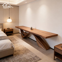 Table basse élégante et luxueuse en bois massif courbé, table à manger moderne en bois pour salon, hôtel, chambre, bureau, meubles de maison