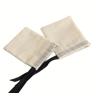 Sac à cordon en fibre de coton de bambou, sac de rangement pour bijoux en velours, sac cadeau pour bijoux - Product Image 5