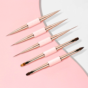 2025 Phổ Biến Gradient Màu Hồng Đôi Hai Mặt Lót Móng Tay Nghệ Thuật Bàn Chải 5Pcs Tước Bàn Chải Móng Tay Thiết Kế Bàn Chải Thiết Lập - Product Image 2