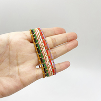 Bracelet extensible en perles bohèmes plaqué or multicolore fait à la main pour femmes et filles, cadeau