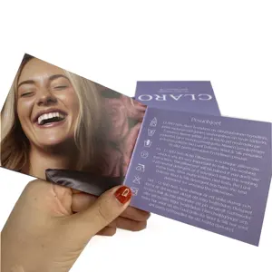 Folleto de tapa blanda folleto personalizado folleto de papel purpurina púrpura
