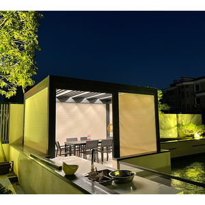 Muebles de patio pérgola blanca en cubierta con precios de forma lateral jardín control remoto persiana enrollable patio gazebo - Product Image 5