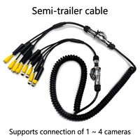 Câble électrique spiralé robuste Suzi 7 broches étanche IP68 - Câble électrique pour camion et remorque 12V/24V avec connecteur aviation 4P