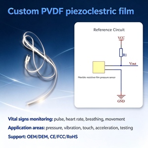 Película Sensora Piezoeléctrica de PVDF Personalizada <span class=keywords><strong>para</strong></span> Presión | Vibración | Tocar | Pruebas de Aceleración |   Monitoreo de la <span class=keywords><strong>Apnea</strong></span> Obstructiva <span class=keywords><strong>del</strong></span> <span class=keywords><strong>Sueño</strong></span> - Product Image 1