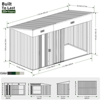 Abri de stockage industriel en acier standard, idéal pour la vente en gros, abri utilitaire ventilé multi-volets pour chantier de construction, abri ouvert pour véhicules
