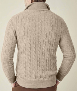 Chất lượng cao mềm tùy chỉnh một nửa dây kéo đan len Cashmere Áo Len cashmere Áo thun cho nam giới - Product Image 4