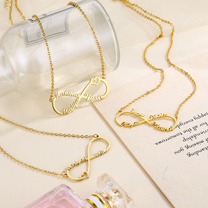 Collane con targhetta di famiglia con <span class=keywords><strong>collana</strong></span> con <span class=keywords><strong>cuore</strong></span> amico personalizzano gioielli alla moda gioielli in acciaio inossidabile infiniti - Product Image 3