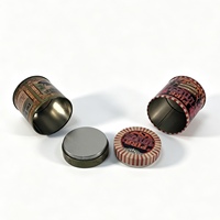 Boîte en étain ronde personnalisée, boîte cylindrique pour bonbons, boîte en métal pour thé, boîte de rangement pour matcha, grains de café, petit emballage