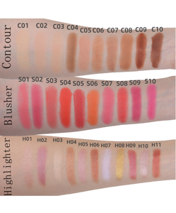 Venta al por mayor OEM logotipo personalizado maquillaje vegano Etiqueta Privada DIY 3 colores maquillaje resaltador contorno bronce paleta de rubor - Product Image 5