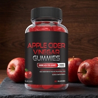 Gummies au vinaigre de cidre de pomme sans sucre, saveur pomme, 60 unités, complément alimentaire, marque privée