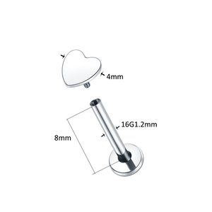 G23 Titanium Labret Stud Ringen Hart Lip Piercings Oor Kraakbeen Tragus 16G Oor Piercings Lichaam Sieraden Voor Sexy Meisjes - Product Image 2