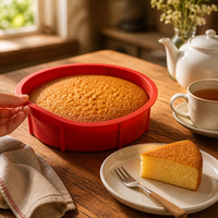 Ensemble de moules à pâtisserie en silicone antiadhésif, moules à gâteau ronds en silicone, résistants au four, moules à gâteau en forme de cœur et carrés pour cheesecake, gâteau, brownie