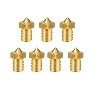 Boquillas Originales KINGROON V5 V6 E3D (10 Piezas) de 0.2, 0.3, 0.4, 0.5, 0.6, 0.8 y 1.0 mm, Pieza para Impresora 3D, Rosca M6, Boquilla Totalmente Metálica para Filamento de 1.75 mm y 3 mm - Product Image 5