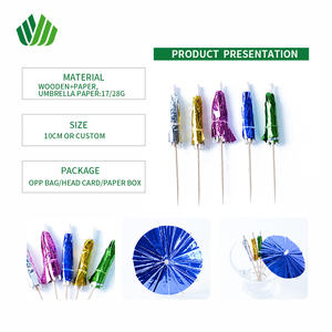 小さなハワイアン傘パラソル-Luauカクテルアクセサリー & Tikiパーティーフルーツのおすすめ品 - Product Image 3