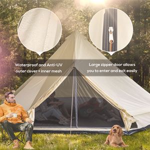 DB For Hot sale 10-Person Yurt Glamping Bell Tent Espacioso y transpirable Diseño impermeable para la familia Camping al aire libre - Product Image 3