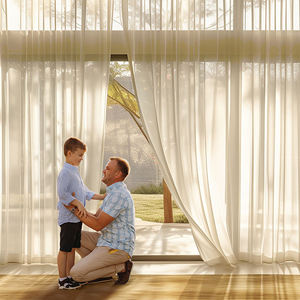 Voilages en tulle texturé lin fin personnalisables, plissés floraux de haute qualité, pour chambre, hôtel, bureau, avec fonction d'ombrage en format corde - Product Image 6