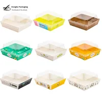 Boîte d'emballage pour pâtisserie personnalisée avec couvercle en plastique, boîte à sandwich jetable épaissie