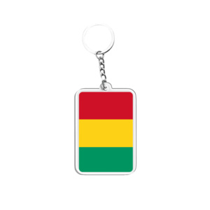 Porte-clés et pendentifs en acrylique, porte-clés lumineux, drapeaux de la Guinée, accessoires pour fans de divers pays - Product Image 1