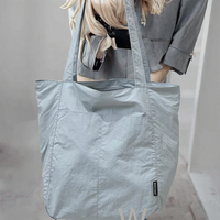 Sac fourre-tout en nylon de grande capacité, écologique, de haute qualité, tendance, réutilisable, avec fermeture éclair, bandoulière et poche