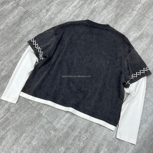 เสื้อยืดแขนยาวทรงใหญ่พิเศษสองชั้น พิมพ์ลายกราฟิก ผ้าฝ้ายเนื้อหนา ซักย้อมสีแบบแอซิดวอช สั่งทำได้ - Product Image 5
