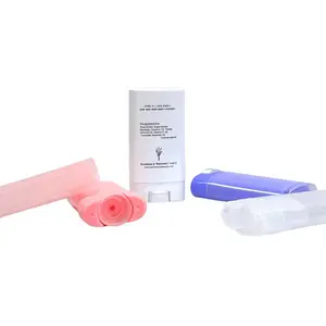 Portable Flat Plastic Lip Blam Bottle Tube Twist Up Oval Wax Perfume 30g 15g Deodorant Stick Container