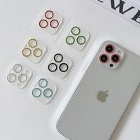 Protecteur d'objectif de caméra diamant à paillettes colorées pour Iphone 14 13 12 11 Pro Max Bling 9H Film cristal pour caméra arrière Iphone