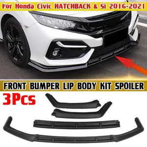 New Car Front Bumper Splitter Lip Spoiler Diffuser Guard <b>Cover</b> Trim Body Kit for Civic Hatchback & Si 2016 2017 2018 2019 2020 - Product Image 2