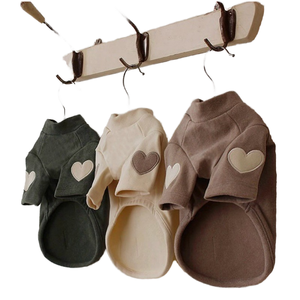 강아지를위한 클래식 럭셔리 네 다리 양털 점프 슈트 바닥 강아지 테디 셔츠 애완 동물 속옷을위한 봄 가을 겨울 티셔츠 - Product Image 1