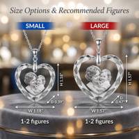 Collier en cristal en forme de cœur Neelpure R08 personnalisé avec des photos gravées en 3D pour la Saint-Valentin et l'anniversaire de mariage