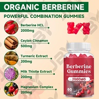 Complément alimentaire à base de plantes JBY Private Label, gommes à la berbérine et à la cannelle, biologique, végétalien, de qualité supérieure